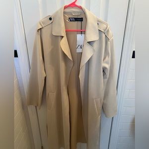 Zara overcoat tan size M